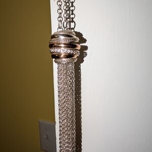 Brighton Silver and Gold Tassel Necklace